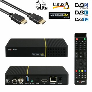 Maxytec Multibox SE WIFI 4K UHD 1x DVB-S2 & 1x DVB-C/T2 Linux + Android Combo Receiver