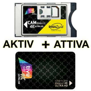 Digiquest 4K CAM tivusat ULTRA HD Black Modul inkl. Aktivierte Black Karte CI+