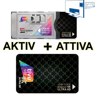 Telesystem 4K CAM tivusat ULTRA HD Black Modul inkl. Aktivierte Black Karte CI+